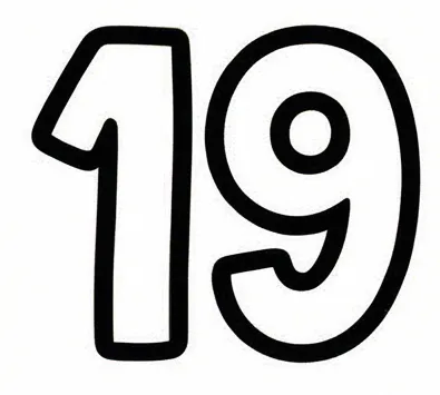 the number 19 is shown in black and white.webp